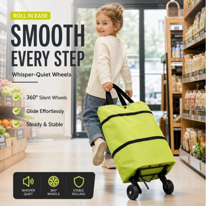 🔥2026 Hot Sale🔥 2 in 1 Foldable Shopping Cart Bag🎁