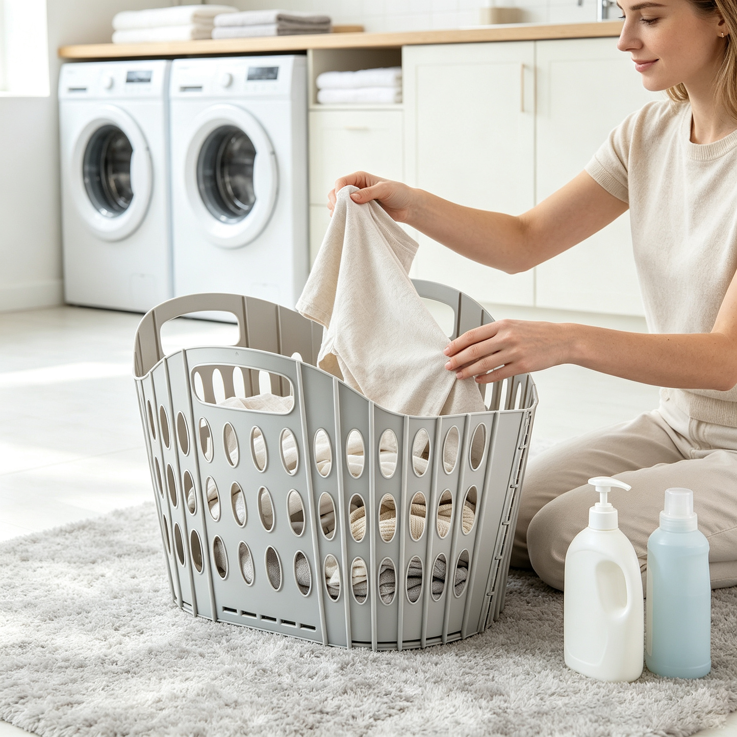 Foldable Household Laundry Basket