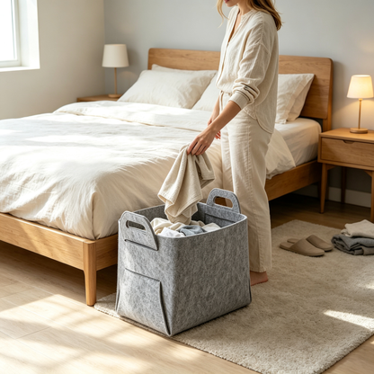 Foldable Felt Laundry Basket