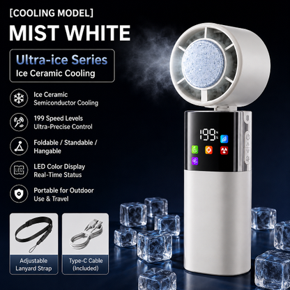 ❄️ Smart Portable Cooling Fan with Full-Color Screen