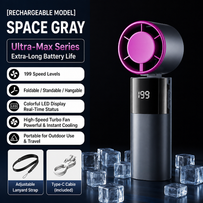 ❄️ Smart Portable Cooling Fan with Full-Color Screen